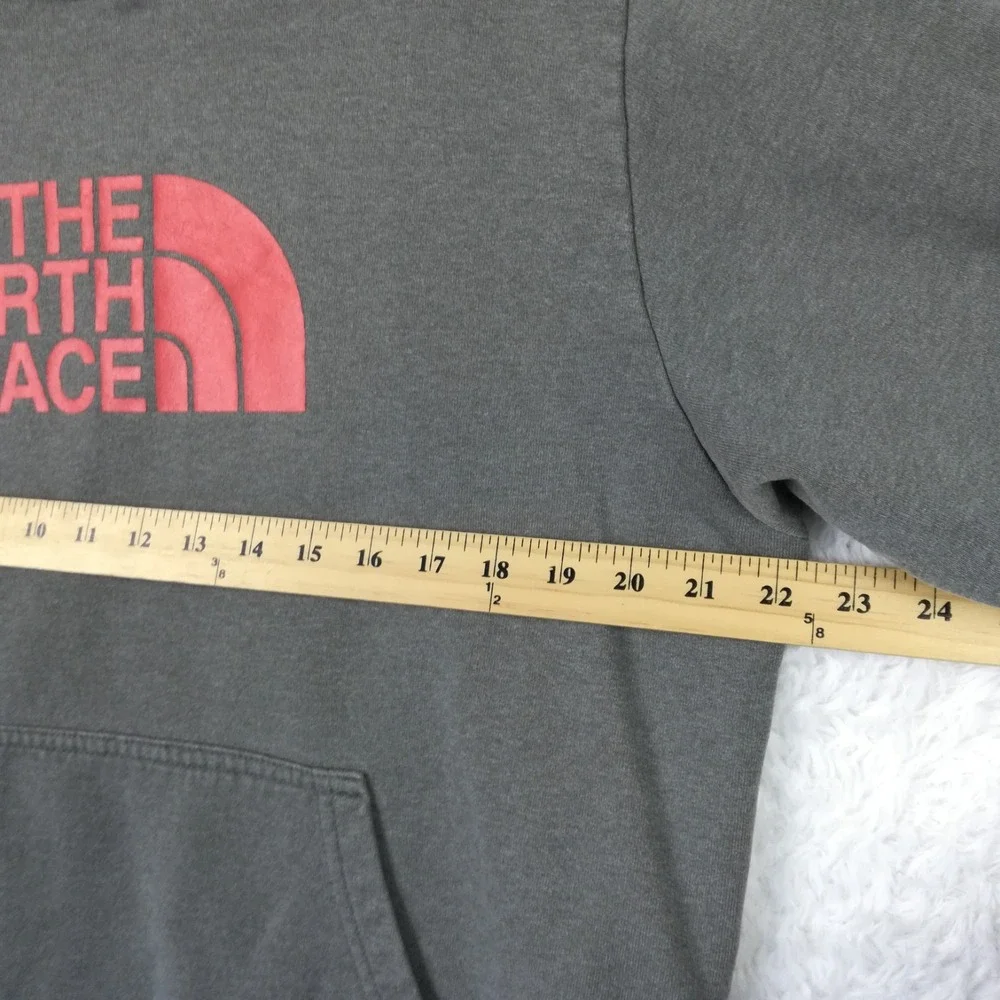 The North Face Mens Sweatshirt Hoodie Pullover Fleece Gray Half Dome Logo L